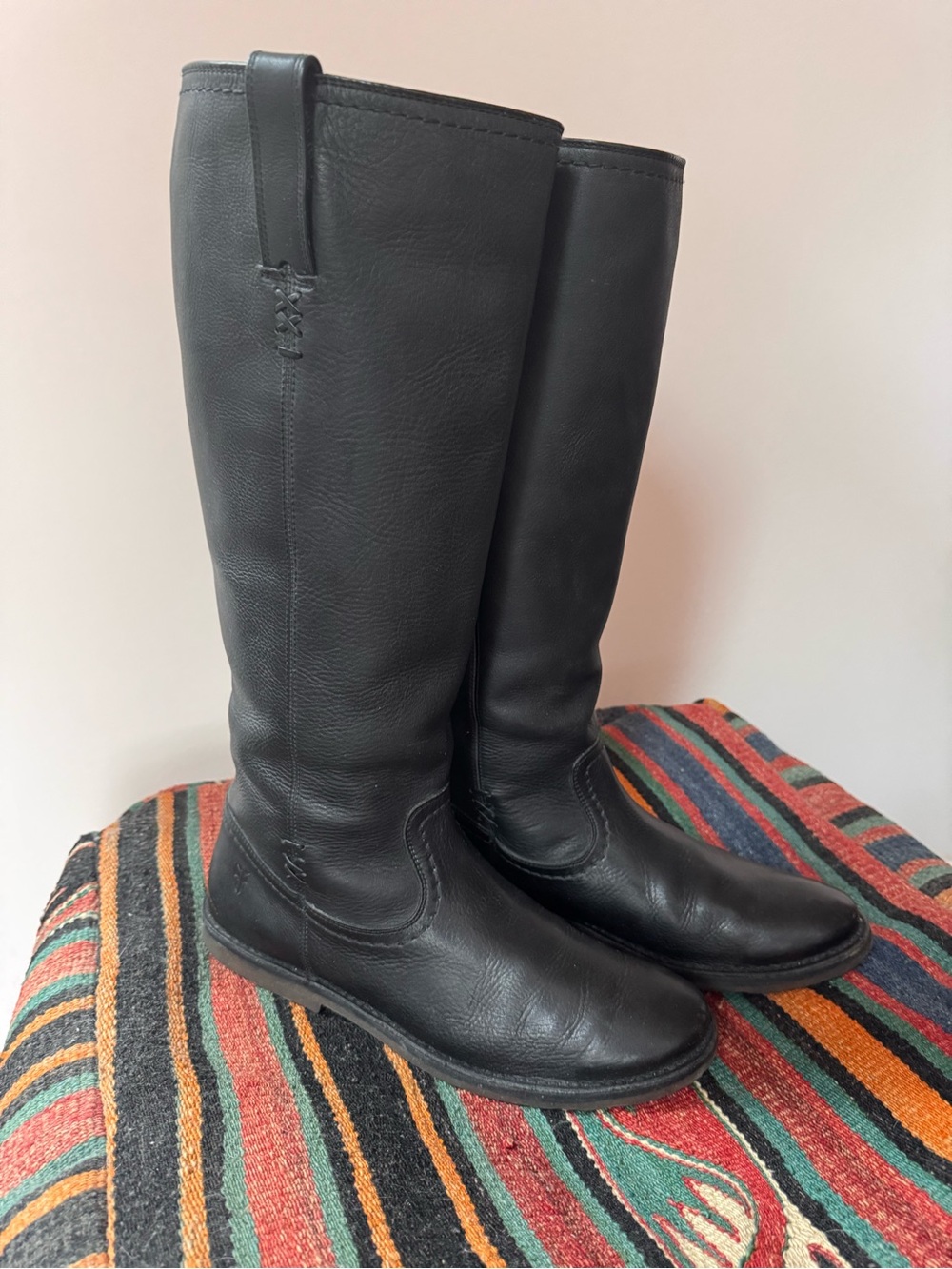 Frye Celia X Stitch Leather Riding Boot Size 10
